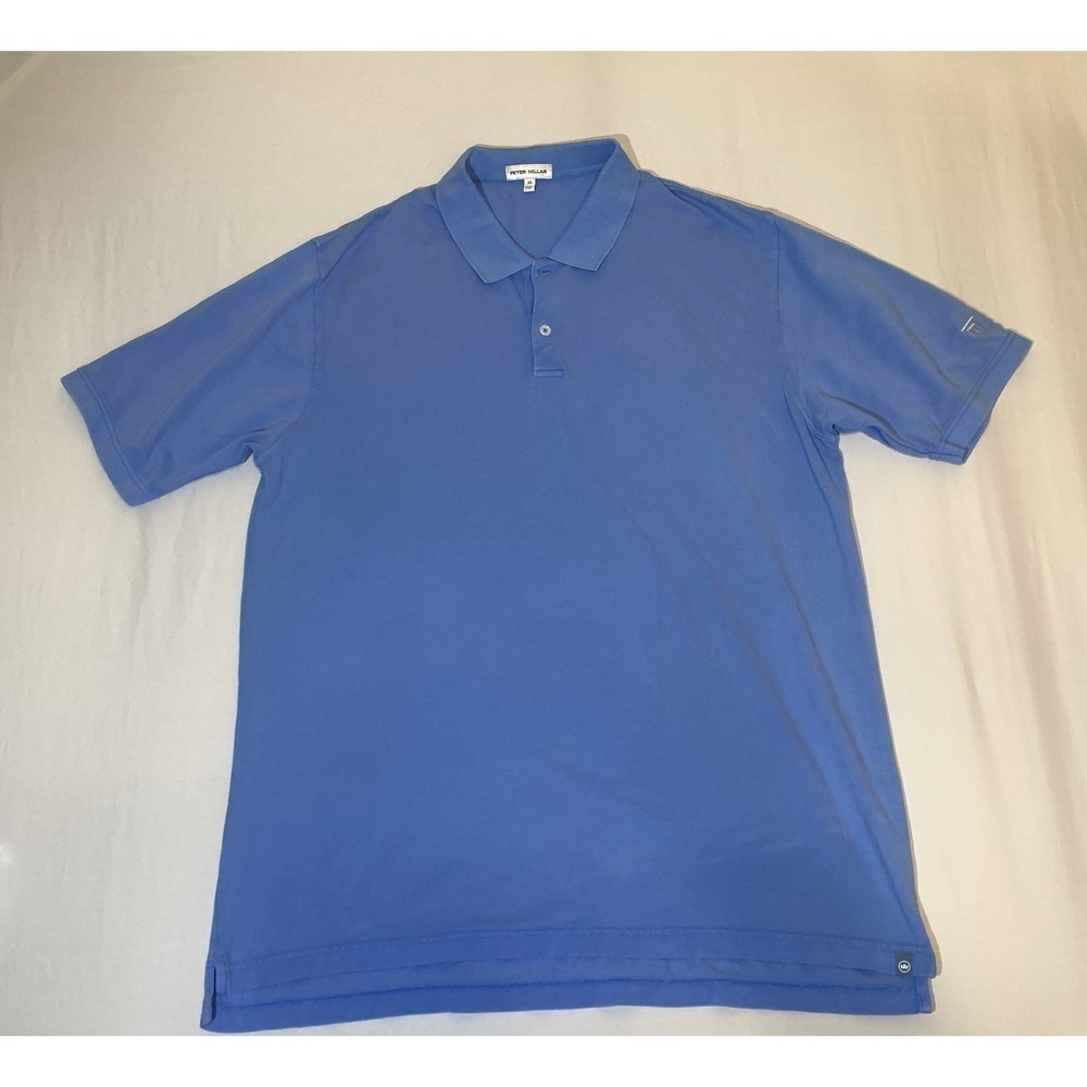Peter Millar‎ Mens XL Blue Pique Short Sleeve Polo Shirt MS24K30 Nelson Mullins